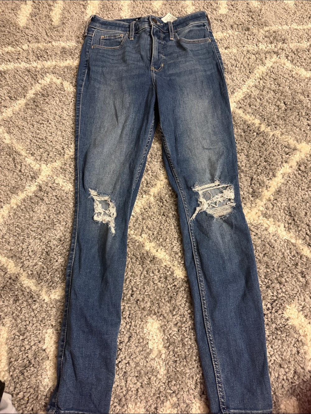 Hollister Blue Distressed Skinny Jeans